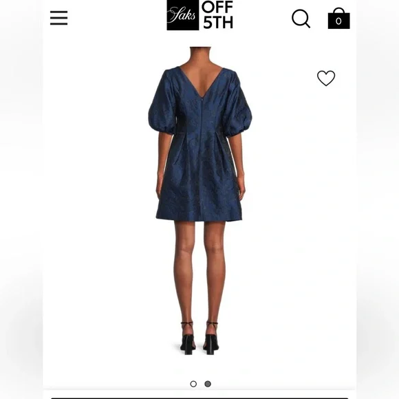 Vince Camuto Blue Floral Textured Minidress - Picture 2 of 15